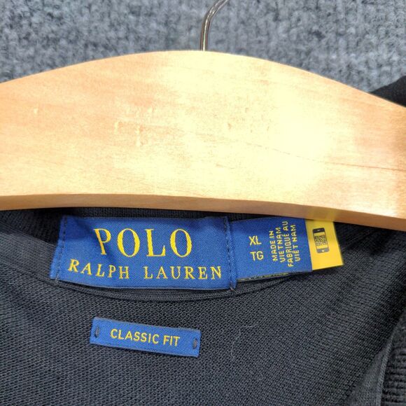 Polo Ralph Lauren Men's Classic Fit Triple Pony Polo Shirt XL Long Sleeve Black - Picture 9 of 13